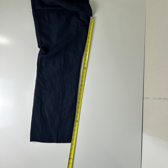NWT Wide Leg Navy Linen Blend Dress Pants Tahari ASL 14P New Quality Work Office - Picture 6 of 7